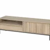 Tv-meubel Polar 145cm - eik massief & fineer & decor - naturel