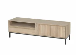 Tv-meubel Polar 145cm - eik massief & fineer & decor - naturel