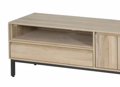 Tv-meubel Polar 145cm - eik massief & fineer & decor - naturel