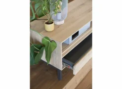Tv-meubel Polar 145cm - eik massief & fineer & decor - naturel