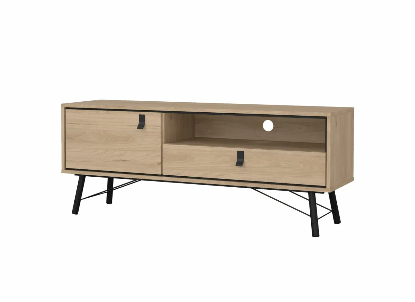 Tv-meubel Ry 151cm - decor - bruin & zwart