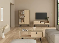 Tv-meubel Ry 151cm - decor - bruin & zwart