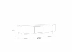 Tv-meubel Vodol 205cm - decor - zand & zwart