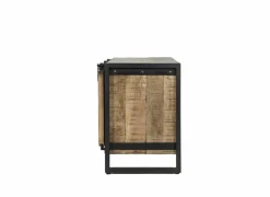 Tv-meubel Woodstock 160cm - mango massief & metaal - naturel & zwart