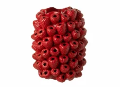 Vaas Berry Relief H45cm - stoneware - kerstrood