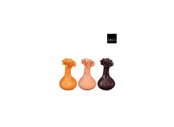 Vaas Yvke H21cm - keramiek - paars/roze/oranje