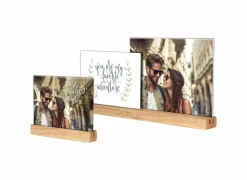 Vernazza staande fotohouder 10x15cm & 13x18cm - hout & plastiek - naturel
