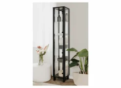 Vitrinekast Albi 33cm - melamine - zwart