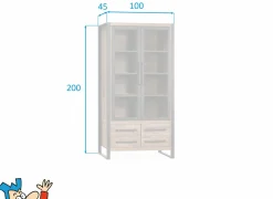 Vitrinekast Cascade 100cm - lamulux - mokka