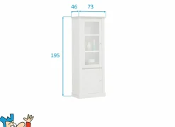 Vitrinekast Eline 73cm - decor - white oak & autumn oak