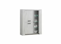 Vitrinekast Elvis 133cm - decor - white oak