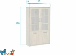 Vitrinekast Esther 110cm - decor - industrial oak