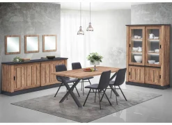 Vitrinekast Etienne 135cm - decor - industrial oak