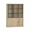 Vitrinekast Grimaldi 175,2cm - eik massief - naturel
