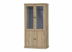 Vitrinekast Grimaldi 120cm - eik massief - naturel