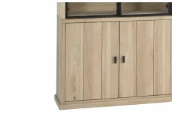 Vitrinekast Grimaldi 230cm - eik massief - naturel