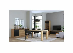 Vitrinekast Kaszimiro 63cm - decor - waterford eik  & zwart