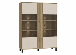Vitrinekast Killarney 121cm - decor - mauvella oak & sand