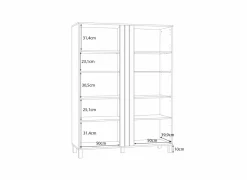 Vitrinekast Killarney 121cm - decor - mauvella oak & sand