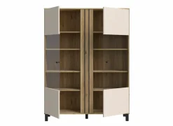 Vitrinekast Killarney 121cm - decor - mauvella oak & sand