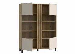 Vitrinekast Killarney 121cm - decor - mauvella oak & sand
