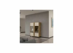 Vitrinekast Killarney 121cm - decor - mauvella oak & sand