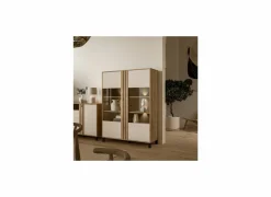 Vitrinekast Killarney 121cm - decor - mauvella oak & sand