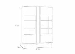 Vitrinekast Killarney 121cm - decor - mauvella oak & sand