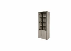 Vitrinekast Lucca 75cm - decor - millenium eik & lichtgrijs