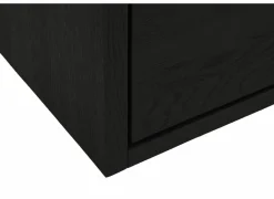 Vitrinekast Mauri 116,5cm - eik massief - zwart met verlichting