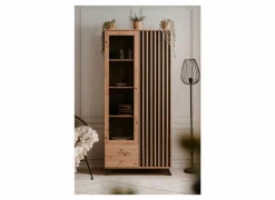 Vitrinekast Medan 92cm - melamine - artisanale eik