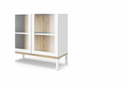 Vitrinekast Roomers 89cm - decor - witte eik