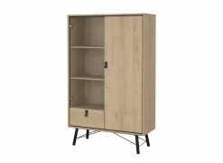 Vitrinekast Ry 102cm - decor - bruin & zwart