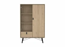Vitrinekast Ry 102cm - decor - bruin & zwart