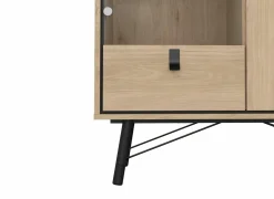 Vitrinekast Ry 102cm - decor - bruin & zwart