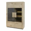 Vitrinekast Sacha 120cm - melamine - canyon oak & marble