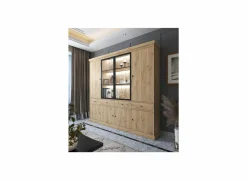 Vitrinekast Valencia 240cm - melamine - lichte eik