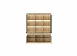 Vitrinekast Valencia 182cm - melamine - lichte eik