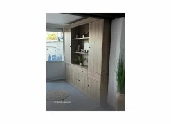 Vitrinekast Valencia 182cm - melamine - lichte eik