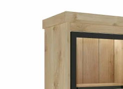 Vitrinekast Valencia 240cm - melamine - lichte eik