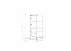 Vitrinekast Vodol 130cm - decor - zand & zwart