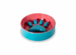 Voerbak Ø16cm - stoneware - blauw & rood