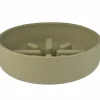 Voerbak Sili Trage voederbak 1400ml - silicoon - kaki