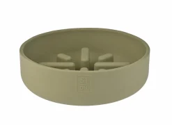 Voerbak Sili Trage voederbak 1400ml - silicoon - kaki