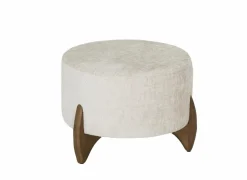 Voetenbank Arctic Ø51cm stof beige