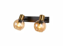 Wandlamp brons 2x40W E14