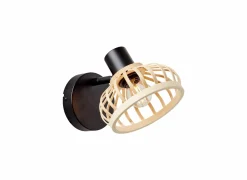 Wandlamp Norah zwart naturel 40W E27