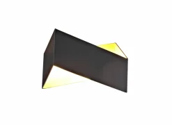 Wandlamp zwart goud 2x40W G9