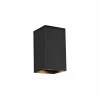 Wandlamp zwart 2x50W GU10