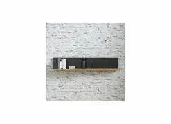 Wandplank Kaszimiro 160x22x30cm - decor - waterford eik & zwart